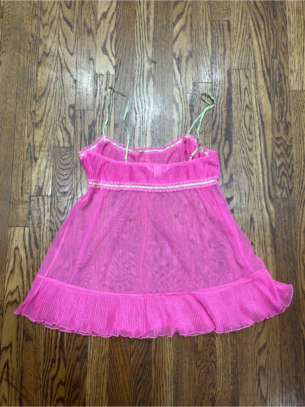 Victoria’s Secret Pink Sheer Babydoll Cami Lingerie Top Size Large Y2K Honeymoon - Picture 7 of 8
